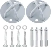 2pcs Battle Rope Anchor Wall Mount for Suspension Straps, Yoga Swing Ceiling Mount Brackets for Gymnastic Rings,Olympic Rings,Hammock,Resistance Band, X-Mount Ceiling Hooks for Yoga Trapeze