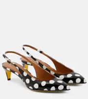 [Marni] Marni Polka-dot patent leather slingback pumps AU 6 multicoloured