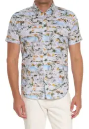 Robert Graham Short Sleeve Shirt Cedarhurt Tailored Fit Sz Large