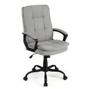 CostwayHeight-adjustable Office Chair with Rocking Function and Armrest-Grey
