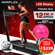 NORFLEX Electric Walking Pad Running Treadmill Home Office Exercise Machine BLK