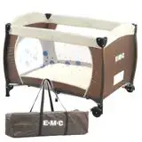 在飛比找遠傳friDay購物優惠-EMC 安全嬰兒床(具遊戲功能)(咖啡色)