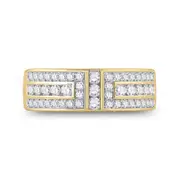 14k Yellow Gold Round Diamond Symmetrical Wedding Band Ring 1 Cttw