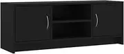[vidaXL] TV Cabinet | Black TV Stand with Modern Design | Spacious Media Storage Unit | Durable Engineered Wood Construction | Compact 102x30x37.5 cm Size