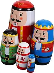 Alipis 1 Set Christmas Nutcracker Nesting Dolls Russian Dolls Adorable Pastel Decorations for Unique Holiday Present Playtime Fun