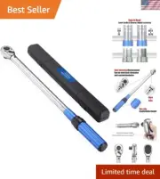 Click Torque Wrench Set Aluminum 1/2 Inch 25-250ft.lb Adjustable Dual-Directi...