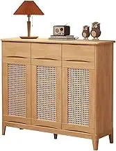 Freestanding All Wood Cabinets, Home Living Room Shoe Cabinets, Small Apartment Economical Storage Cabinets Outside The Door Shoe Cupboard(Wood Color)
