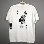 Playboy Club Tokyo Japan Ace Of Spades Bunny Anime Graphic T-Shirt M White NWT