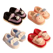 Hello Kitty Winter Fluff Slippers Wintre Slides Cozy Fuzzy Plush Slippers Sandals Cute Comfy Fluffy Shoes Women Kuromi Cinnamoroll My Melody