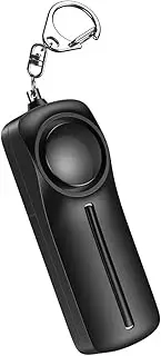 AMIR Safe Sound Personal Alarm Keychain for Women Protection - AMIR Safety Siren Keychain Loud Alarm - Personal Alert Device with LED Light - 130 dB Emergency Security Alert Key Chain Whistle, Black