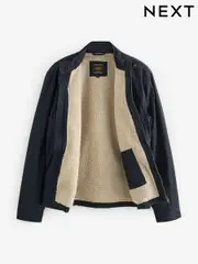 Black Cotton Rich Borg Lined Shacket (647083) | $107