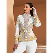 Women's Golf Jacket Khaki Long Sleeve Top Ladies Golf Attire Clothes Outfits Wear Apparel