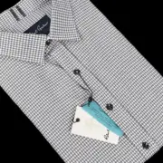 ROBERT GRAHAM Mens Gray Houndstooth EVERETT Tailored Fit Cotton Shirt 2XL NWT