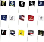 30 Pack Set Military Flag,Small Mini Army Armed Forces Flag,Memorial Day,Veterans Day,Includes the Police Firefighter.