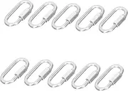 LAPYAPPE 10Pcs Heavy Duty Quick Link Iron Locking Chains for Camping Climbing and Outdoor Activities Wear Resistant for DIY Lanyard and Jewelry Making