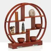 Solid Wood Desktop Small Antique Shelf Duobaoge Tea Set Coaster Purple Clay Pot Ornaments Display Stand Antique Shelf,B