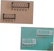 FUNOMOCYA 1pc Hook Storage Rack Room Decor Wall Decor Room Shelves Shelf Storage Shelving Multifunctional Storage Rack Iron Wall Hanging Rack Bamboo White