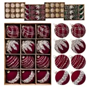 12x Christmas Tree Xmas Balls Velvet Baubles Hanging Ornament Party Decoration