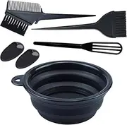 Labymos 5PCS Ha Dye Kit Ha Coloring Set Salon Tools Dyeing Brush Tint Comb Ha Color Mixing Bowl Ear Covers