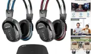 Dual Wireless Headphones for TV with Transmitter, 2 Channel IR TV Headphones