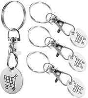 [Angoily] 4Pcs Shopping Trolley Token Keyring Keychain Pendant for Cart Accessory for Everyday Use and Gifting Removable Token Keyring for Shopping