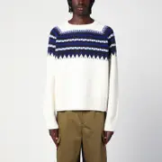 [Wales Bonner] Ivory/blue Mist Fair Isle jumper M White