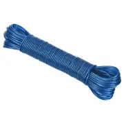 Plastic Coated Clothesline 1/8" x 66 FT Steel Core Clothes Lines Wire Blue