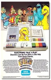 TALK 'N PLAY BIG BIRD CHIPMUNKS OLD AD FRIDGE/LOCKER MAGNET 3.5 X 5.5