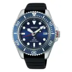 【SEIKO 精工】PROSPEX 藍寶石太陽能潛水錶升級矽膠錶42.8MM藍水鬼(SNE593P1/V157-0DP0B)