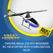 Twister Ninja 250 RTF Beginner RC Helicopter with Stabilisation, Blue *IN STOCK*