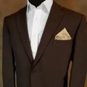 NEW - Men's 100% Silk Golden Tan Pre-Folded Point Pocket Square Insert