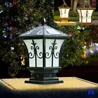 Solar LED Pillar Light Fence Outdoor Garden Square Post Remote Control Lamp