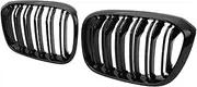 Double Slat Car Front Grill Grilles Kidney Grill Compatible For BMW 3 4 X3 G01 G08 X4 G02 2018 2019 2020 2021 Racing Grilles Car Styling(Gloss Black)