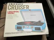 Crosley CR8005A-TU Cruiser Deluxe Turntable Record Player -Turquoise
