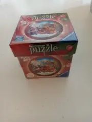 PUZZLE: 3D Christmas Ornament Ball 54 pcs Santa Claus Sleigh Gifts 3" Dia. NEW