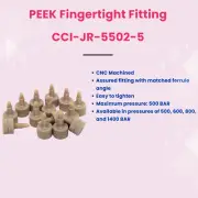 100 nos. PEEK Fingertight Fitting, 500 bar for HPLC, Machined, JR-5502-5