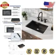Luxurious 21'' x 15'' Undermount Bathroom Sink – Scratch-Resistant Black Finish