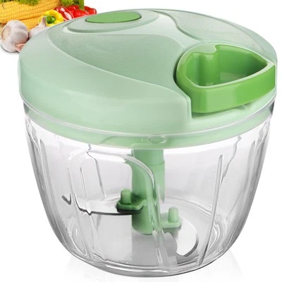 Manual Food Chopper: Hand Pull String Vegetable Chopper for Onion, Garlic, Pe...
