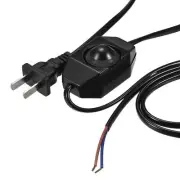 2Pcs Lamp Cord with Dimmer Switch Power Wire 1.8M Black Lamp Repair Part