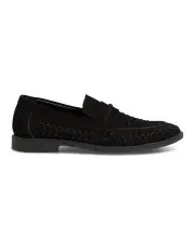 [yd.] Marsden Suede Leather Lattice Shoe in Black