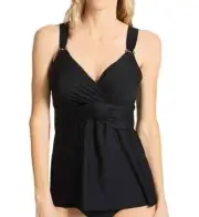 Miraclesuit L115314 Women's Solid Plunge Tankini Top Size 36D