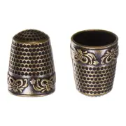2pcs Sewing Thimble Copper Sewing Thimble Finger Protector, Bronze