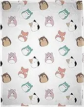 Squishmallows Official Fleece Throw Blanket | Super Soft Warm White Throw, Chill Design | Perfect For Home, Bedroom, Sleepovers & Camping | Size 100 x 150cm