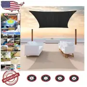 Heavy Duty 190 GSM Black Sun Shade Sail 7' x 10' - Fade & Tear Resistant