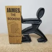 James the Bookend Black & Blum Black Rubber Modern Art Book End