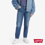 LEVIS 高腰上寬下窄修身窄管及踝牛仔長褲 中藍染刷白 彈性布料 女 85873-0125 熱賣單品