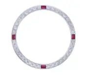 CREATED RUBY DIAMOND BEZEL FOR 36MM ROLEX TUDOR OYSTER PRINCE DAY DATE WHITE