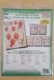New Plaid FolkArt One Stroke Worksheet Reusable Practice Pack Asst. Flowers