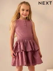 Purple Tiered Skirt 100% Cotton Dress (3-12yrs) (AK1605) | $26 - $31