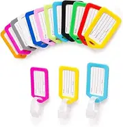 [KAIAIWLUO] Luggage Tags, 12 Pack Luggage Tags, Plastic Name Plate, Luggage Tags, Bright Colours, Tour Suitcase, Luggage, Handbag, Labels, Business Card Holder for Travel